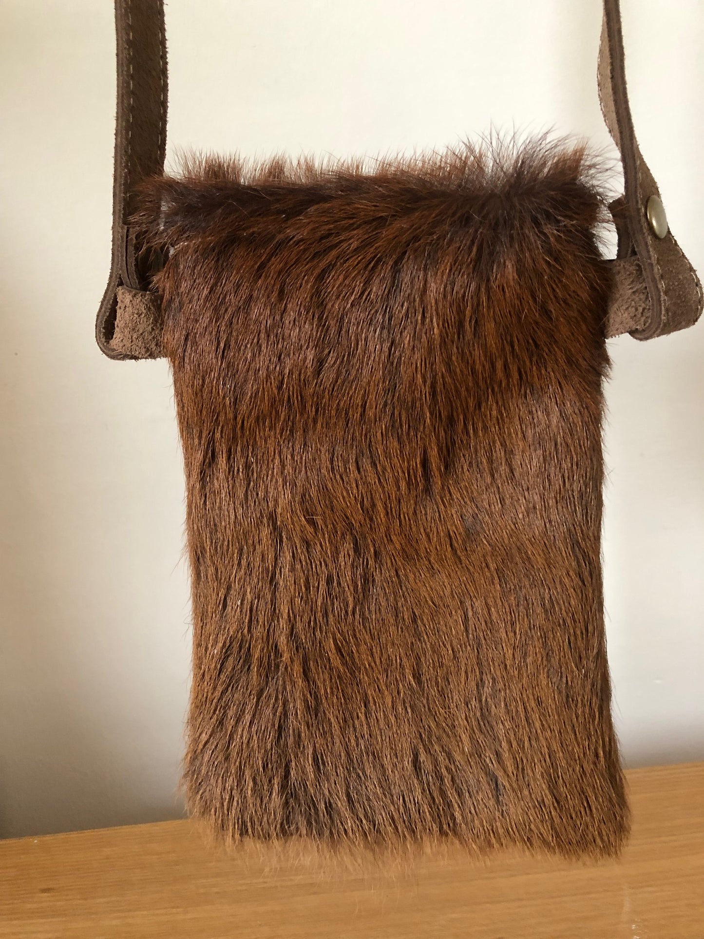 Genuine goat hide phone cross body bag
