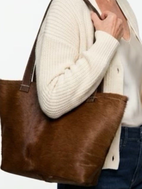 Genuine goat hide A line medium tote bag