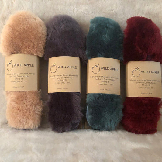 Genuine Leather Sheepskin Insoles - in a choice of colours