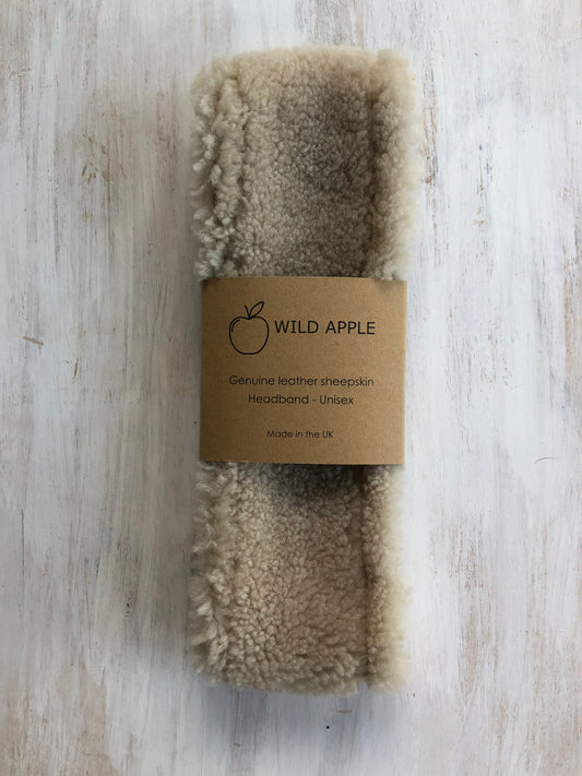 Genuine leather sheepskin headband
