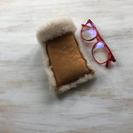 Sheepskin leather glasses case