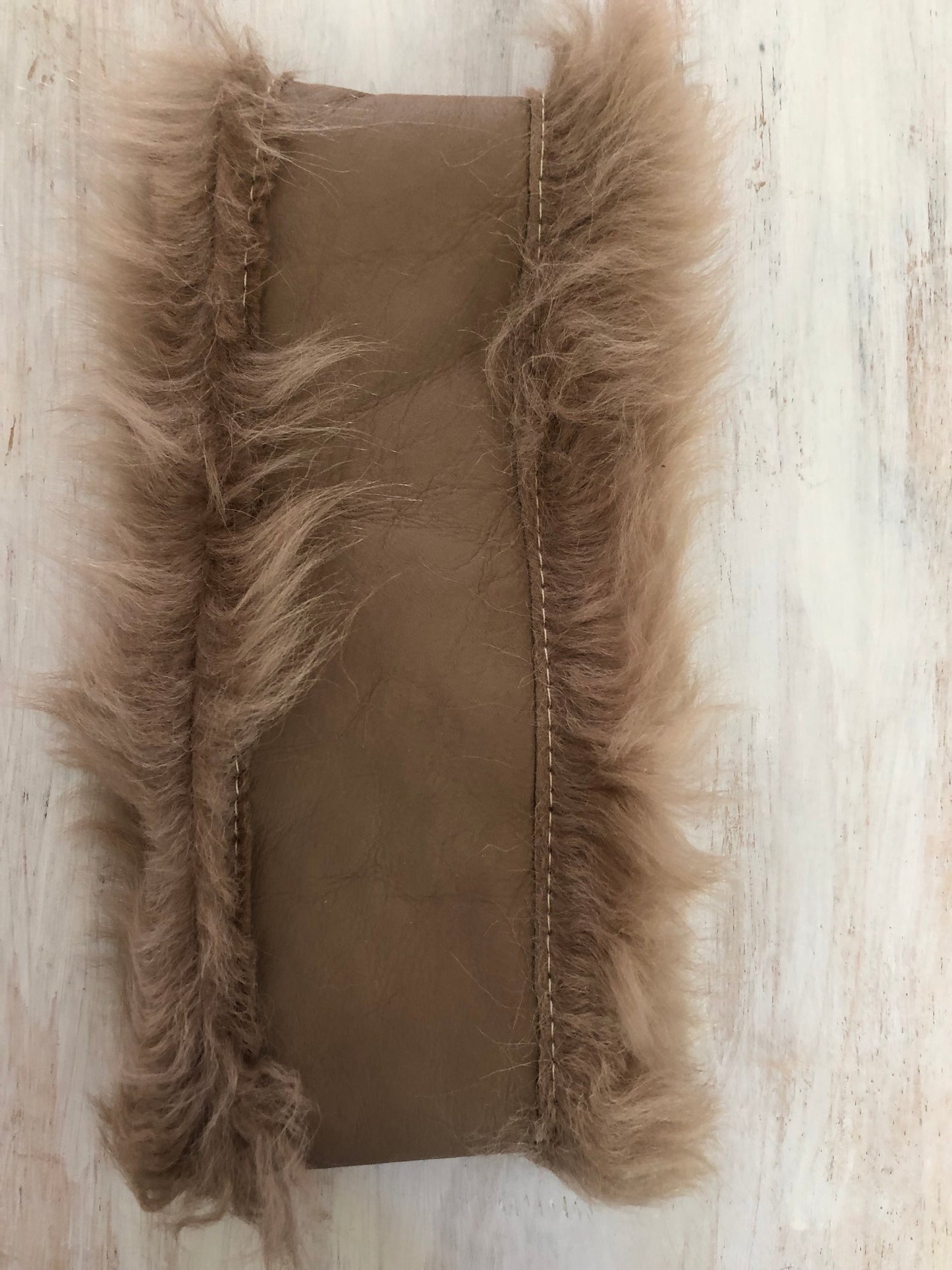 Genuine leather sheepskin headband
