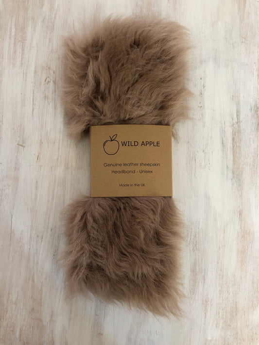 Genuine leather sheepskin headband
