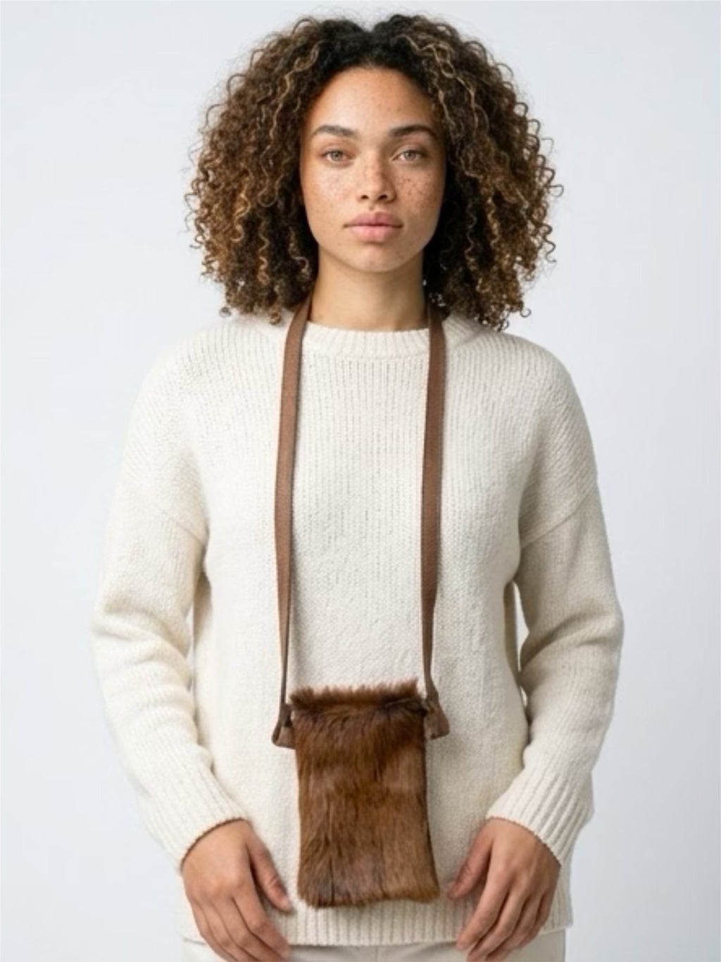 Genuine goat hide phone cross body bag