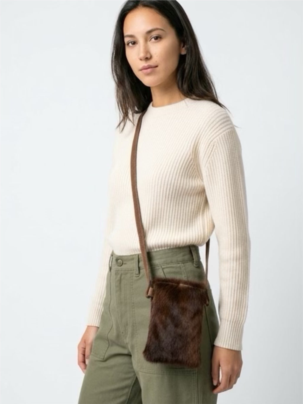 Genuine goat hide phone cross body bag