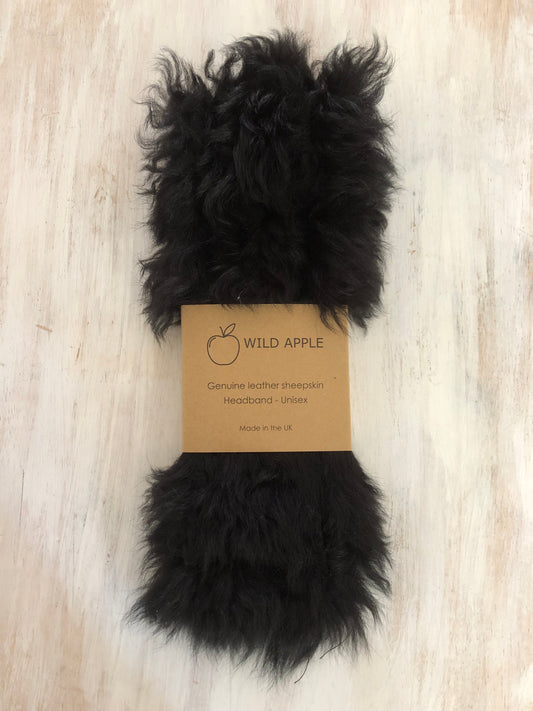 Genuine leather sheepskin headband
