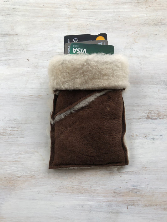 Sheepskin leather card holder